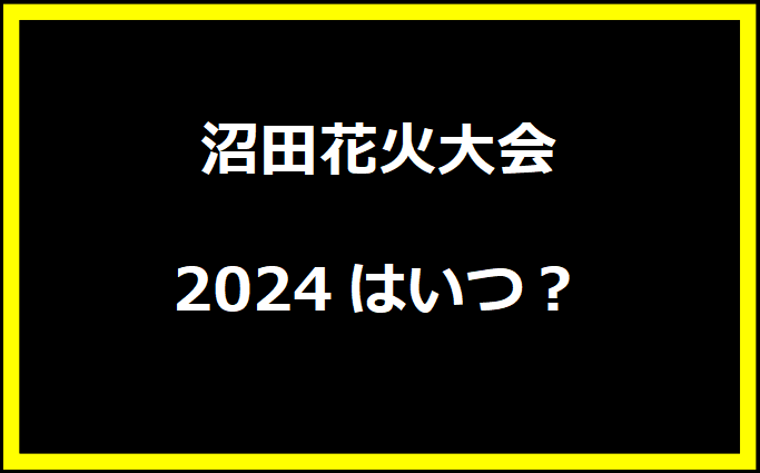 沼田花火大会2024はいつ？有料席や駐車場、日程についても！