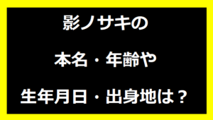 影ノサキの本名・年齢や生年月日・出身地は？