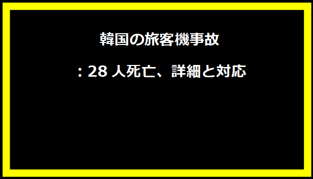 韓国の旅客機事故：28人死亡、詳細と対応