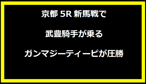 京都5R新馬戦で武豊騎手が乗るガンマジーティーピが圧勝