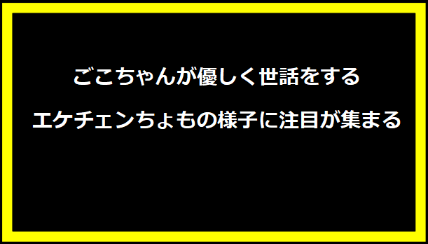 ごこちゃんが優しく世話をするエケチェンちょもの様子に注目が集まる