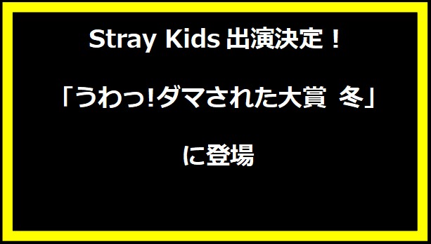 Stray Kids出演決定！「うわっ!ダマされた大賞 冬」に登場