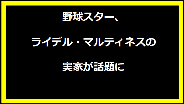 野球スター、ライデル・マルティネスの実家が話題に