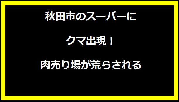 秋田市のスーパーにクマ出現！肉売り場が荒らされる