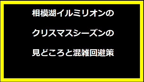 相模湖イルミリオンのクリスマスシーズンの見どころと混雑回避策