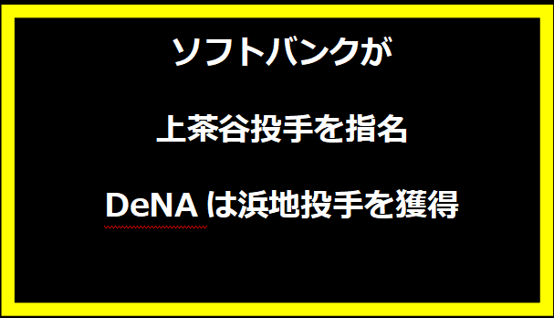 ソフトバンクが上茶谷投手を指名、DeNAは浜地投手を獲得