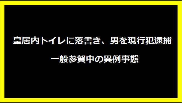 皇居内トイレに落書き、男を現行犯逮捕 - 一般参賀中の異例事態