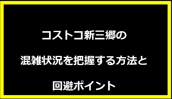 コストコ新三郷の混雑状況を把握する方法と回避ポイント