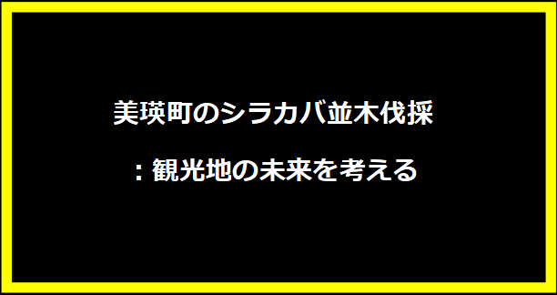 美瑛町のシラカバ並木伐採：観光地の未来を考える