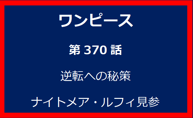 370話：逆転への秘策　ナイトメア・ルフィ見参