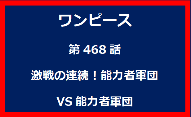 468話：激戦の連続！能力者軍団VS能力者軍団