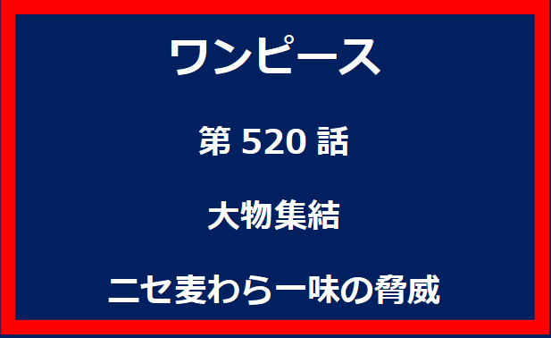 520話：大物集結　ニセ麦わら一味の脅威