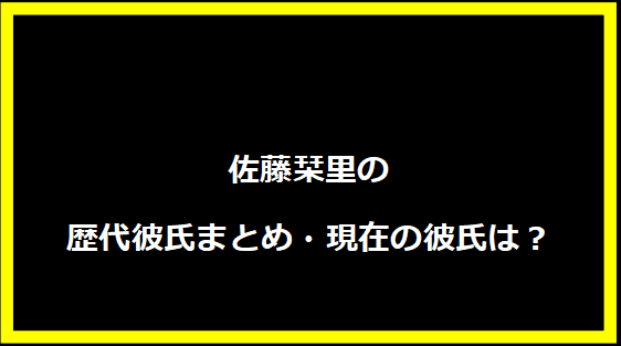 佐藤栞里の歴代彼氏まとめ・現在の彼氏は？