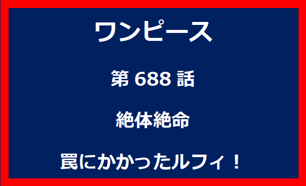 688話：絶体絶命　罠にかかったルフィ！