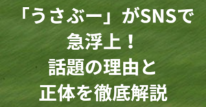 「うさぶー」がSNSで急浮上！話題の理由と正体を徹底解説