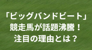 「ビッグバンドビート」競走馬が話題沸騰！注目の理由とは？