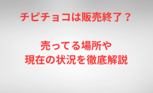チピチョコは販売終了？売ってる場所や現在の状況を徹底解説