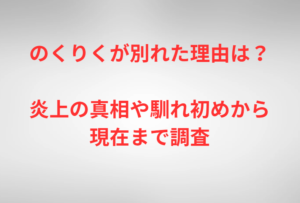 のくりくが別れた理由は？炎上の真相や馴れ初めから現在まで調査