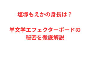 塩塚もえかの身長は？羊文学エフェクターボードの秘密を徹底解説