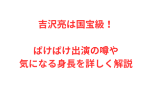吉沢亮は国宝級！ばけばけ出演の噂や気になる身長を詳しく解説