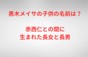 黒木メイサの子供の名前は？赤西仁との間に生まれた長女と長男