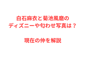 白石麻衣と菊池風磨のディズニーや匂わせ写真は？現在の仲を解説