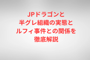 JPドラゴンと半グレ組織の実態とルフィ事件との関係を徹底解説