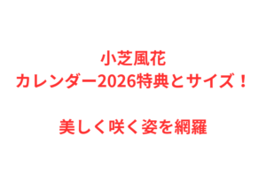 小芝風花カレンダー2026特典とサイズ！美しく咲く姿を網羅