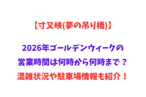 【寸又峡(夢の吊り橋)】2026年GWの通行時間は何時から何時まで？混雑状況や駐車場情報も紹介！