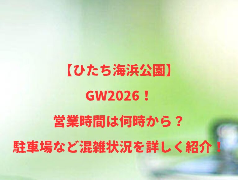 【ひたち海浜公園】GW2026！営業時間は何時から？駐車場など混雑状況を詳しく紹介！