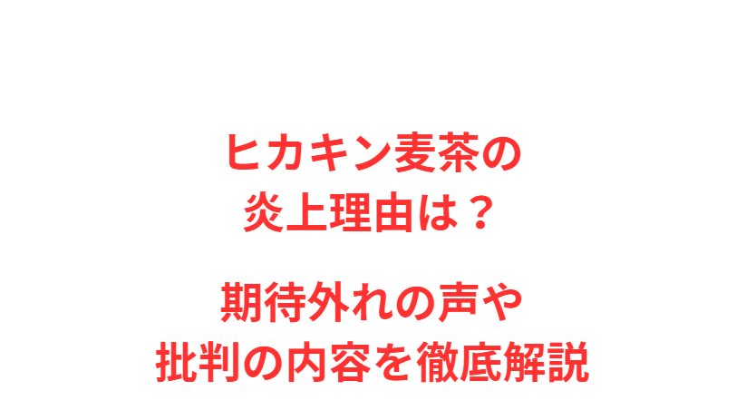 ヒカキン麦茶の炎上理由は？期待外れの声や批判の内容を徹底解説