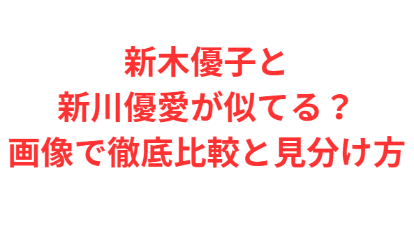 新木優子と新川優愛が似てる？画像で徹底比較と見分け方