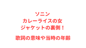 ソニン カレーライスの女 ジャケットの裏側！歌詞の意味や当時の年齢