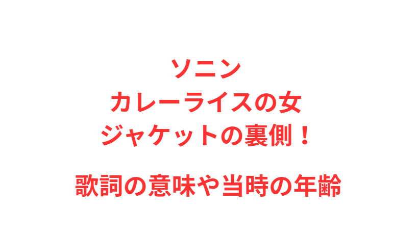 ソニン カレーライスの女 ジャケットの裏側！歌詞の意味や当時の年齢