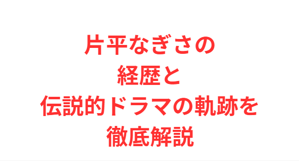 片平なぎさの経歴と伝説的ドラマの軌跡を徹底解説