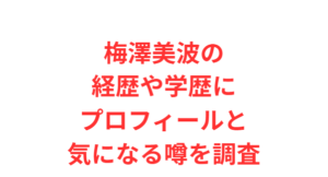 梅澤美波の経歴や学歴にプロフィールと気になる噂を調査