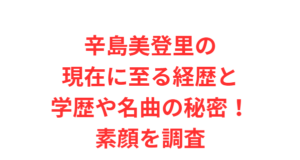 辛島美登里の現在に至る経歴と学歴や名曲の秘密！素顔を調査