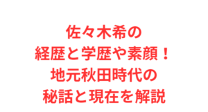 佐々木希の経歴と学歴や素顔！地元秋田時代の秘話と現在を解説