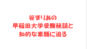 谷まりあの早稲田大学受験秘話と知的な素顔に迫る