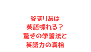 谷まりあは英語喋れる？驚きの学習法と英語力の真相