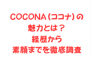 COCONA(ココナ)の魅力とは?経歴から素顔までを徹底調査