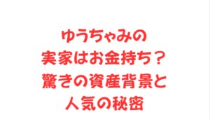 ゆうちゃみの実家はお金持ち?驚きの資産背景と人気の秘密