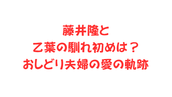藤井隆と乙葉の馴れ初めは？おしどり夫婦の愛の軌跡