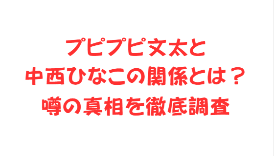 プピプピ文太と中西ひなこの関係とは？噂の真相を徹底調査