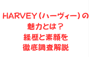HARVEY（ハーヴィー）の魅力とは？経歴と素顔を徹底調査解説