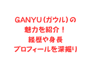 GANYU(ガウル)の魅力を紹介!経歴や身長・プロフィールを深掘り