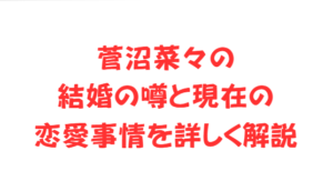 菅沼菜々の結婚の噂と現在の恋愛事情を詳しく解説