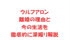 ウルフアロン離婚の理由と今の生活を徹底的に深掘り解説