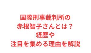 国際刑事裁判所の赤根智子さんとは?経歴や注目を集める理由を解説