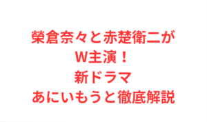 榮倉奈々と赤楚衛二がW主演！新ドラマあにいもうと徹底解説
